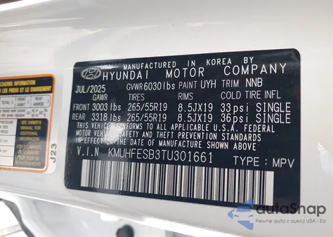 2026 Genesis Gv80 2.5T Awd from USA, damaged, VIN KMUHFESB3TU301661